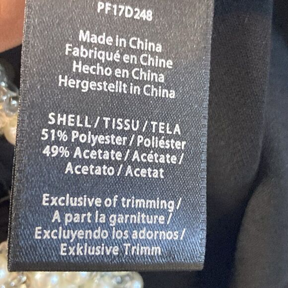 Rachel Zoe Dress Womens 4 Black Bixley Pearl Collar Crepe Mini Cold Shoudler - Picture 10 of 12